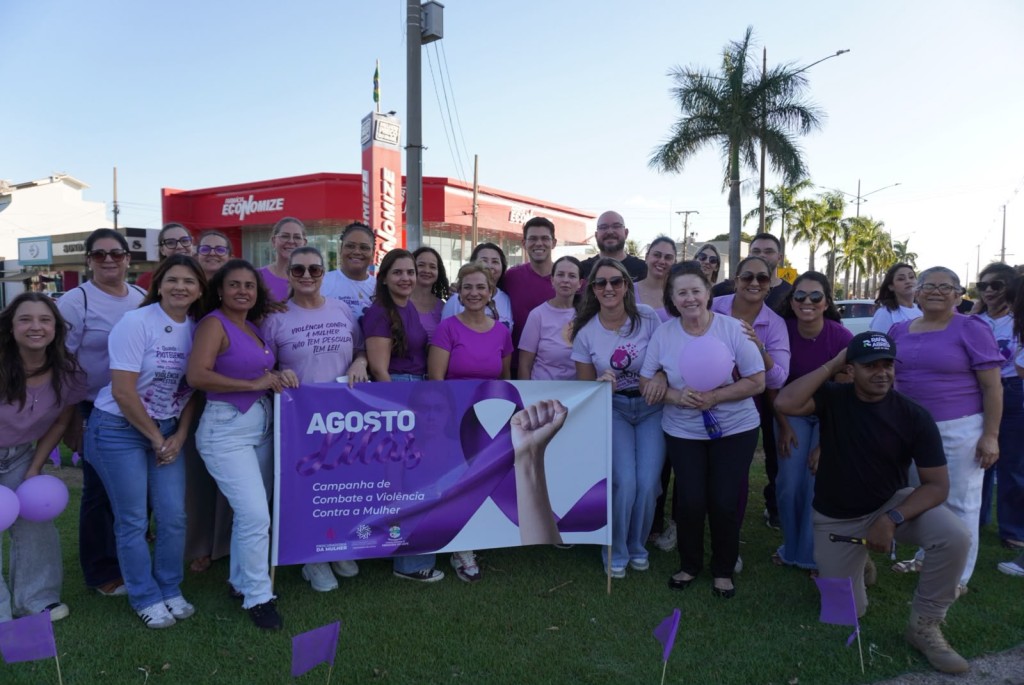 Prefeitura de Primavera do Leste participa da Caminhada do Agosto Lilás e reforça rede de proteção às mulheres